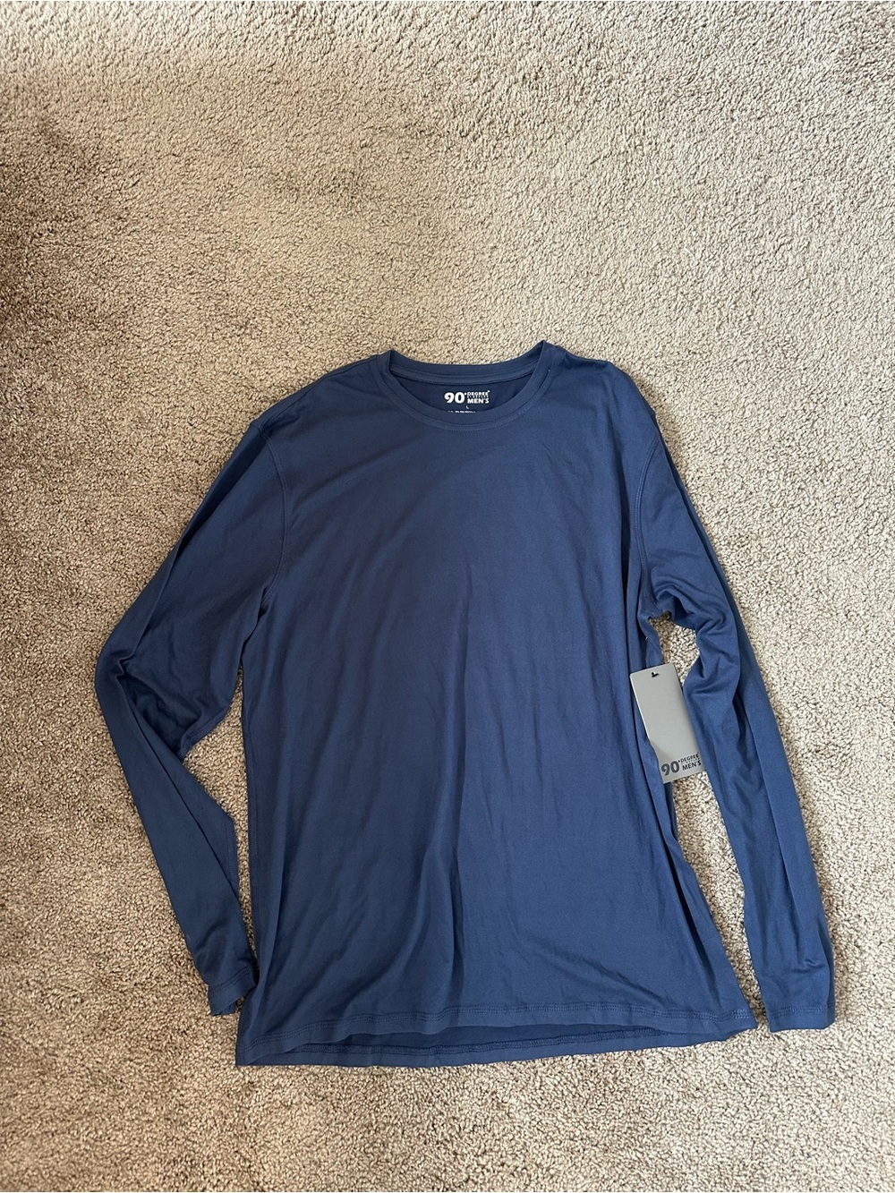 90 Degree By Reflex Men's Long Sleeve Crewneck Shirt - Indigo Coast
